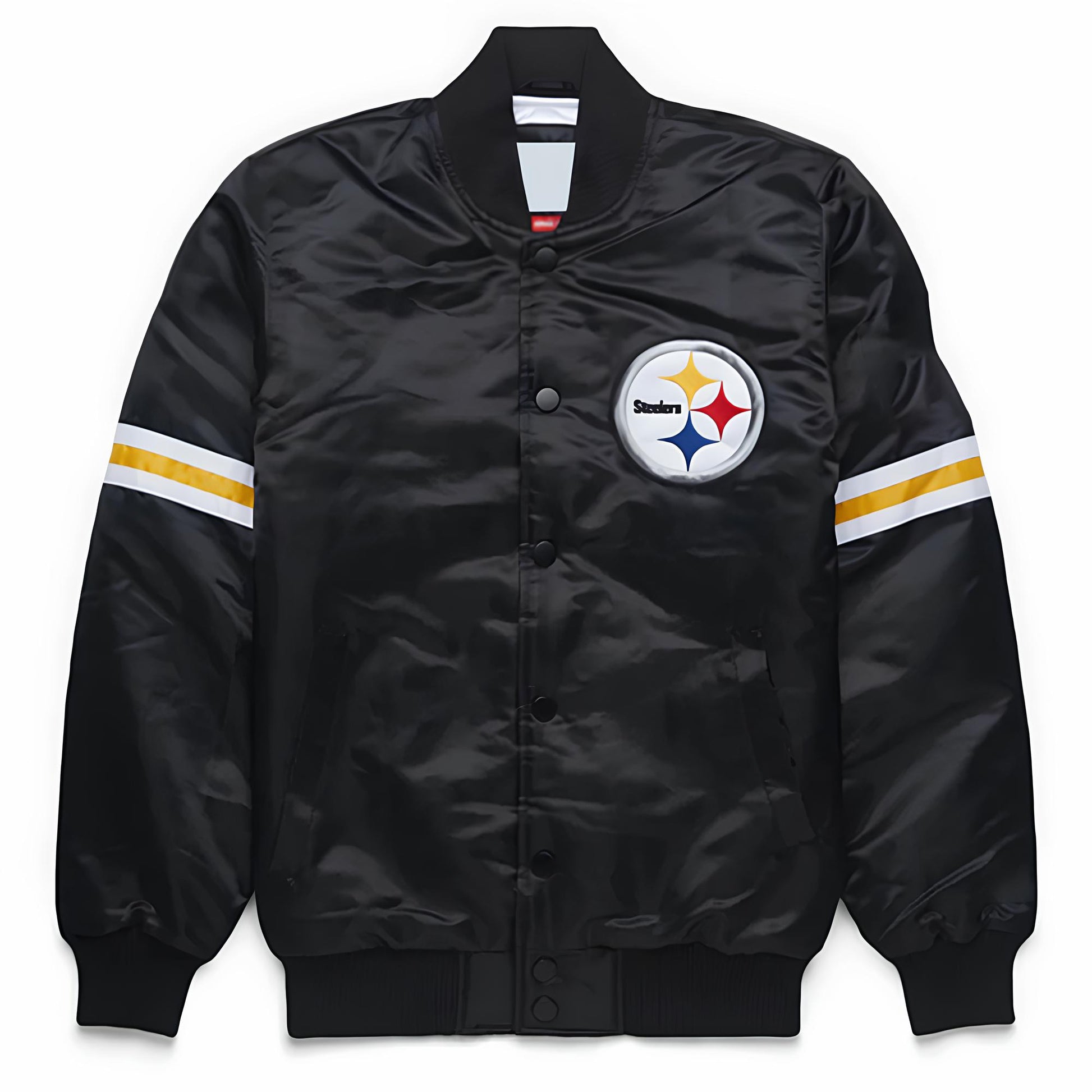 Pittsburgh Steelers Black jacket with a sports team logo on a white background