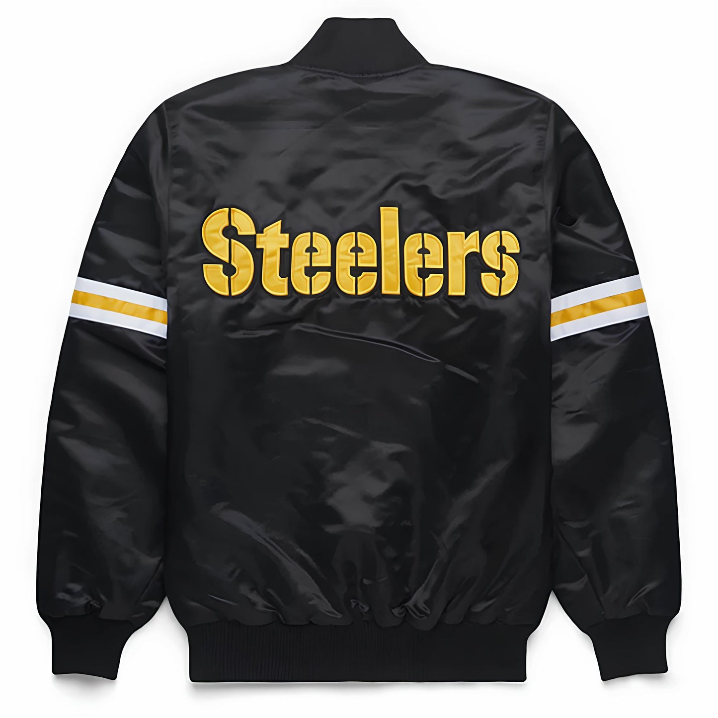 Pittsburgh Steelers Black jacket with 'Steelers' text on a white background