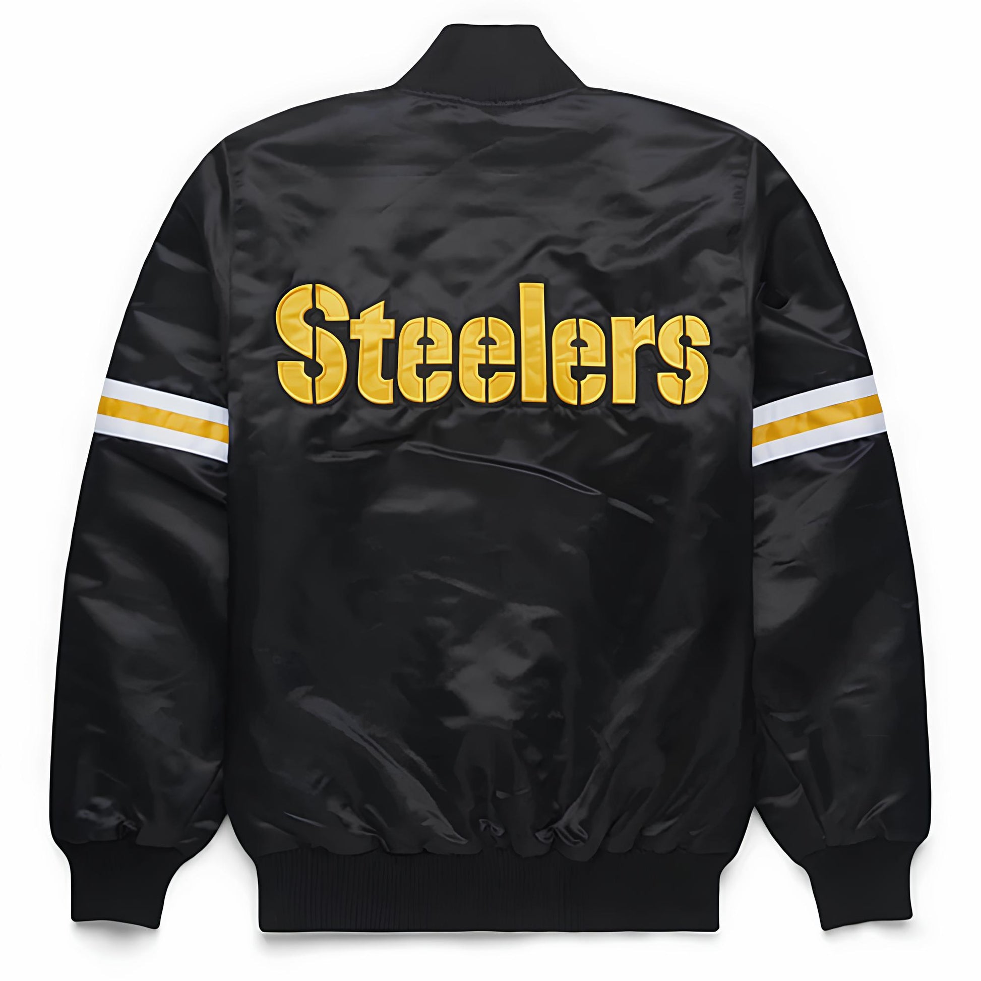 Pittsburgh Steelers Black jacket with 'Steelers' text on a white background