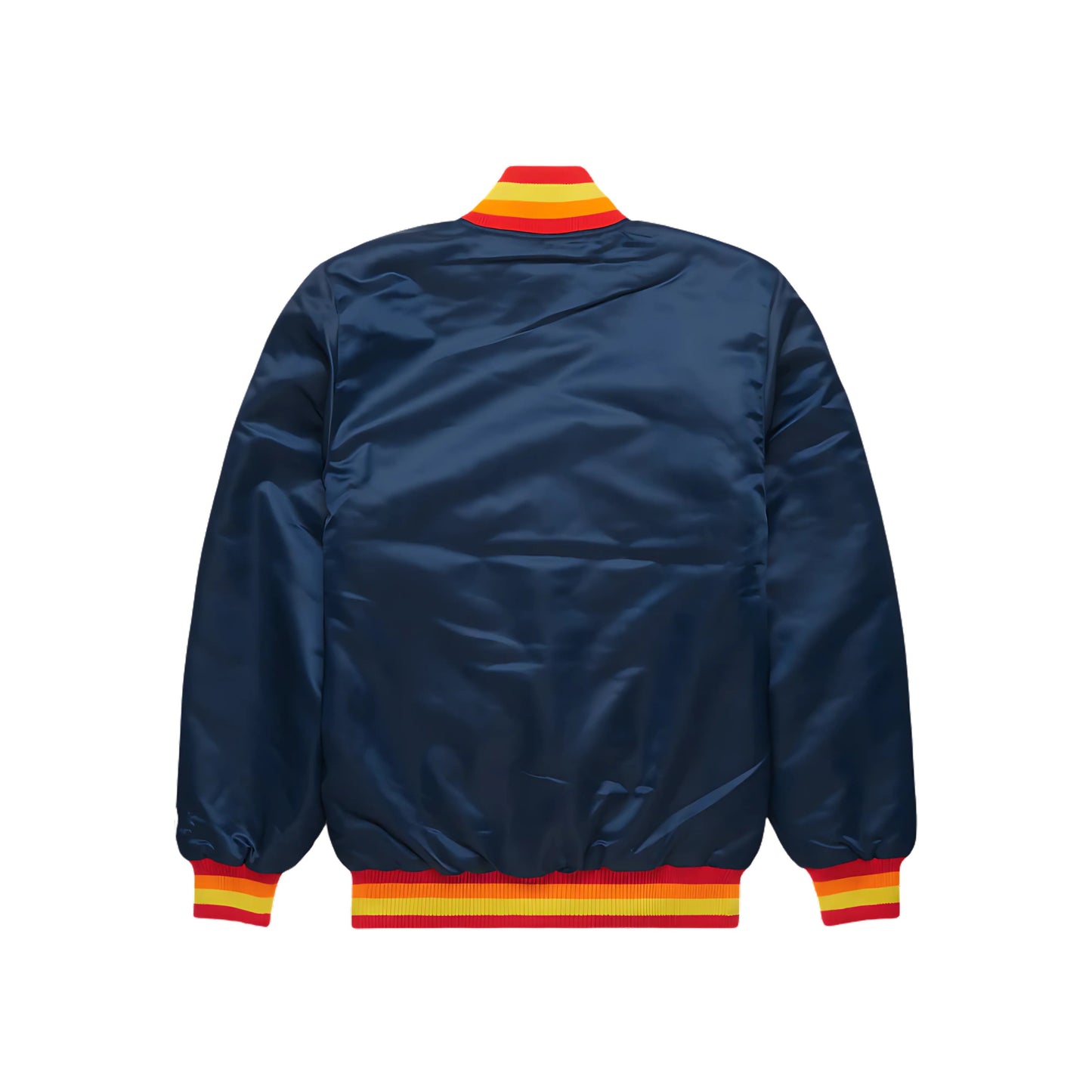 MLB Houston Astros Retro Navy Blue Satin Bomber Jacket for Men & Women