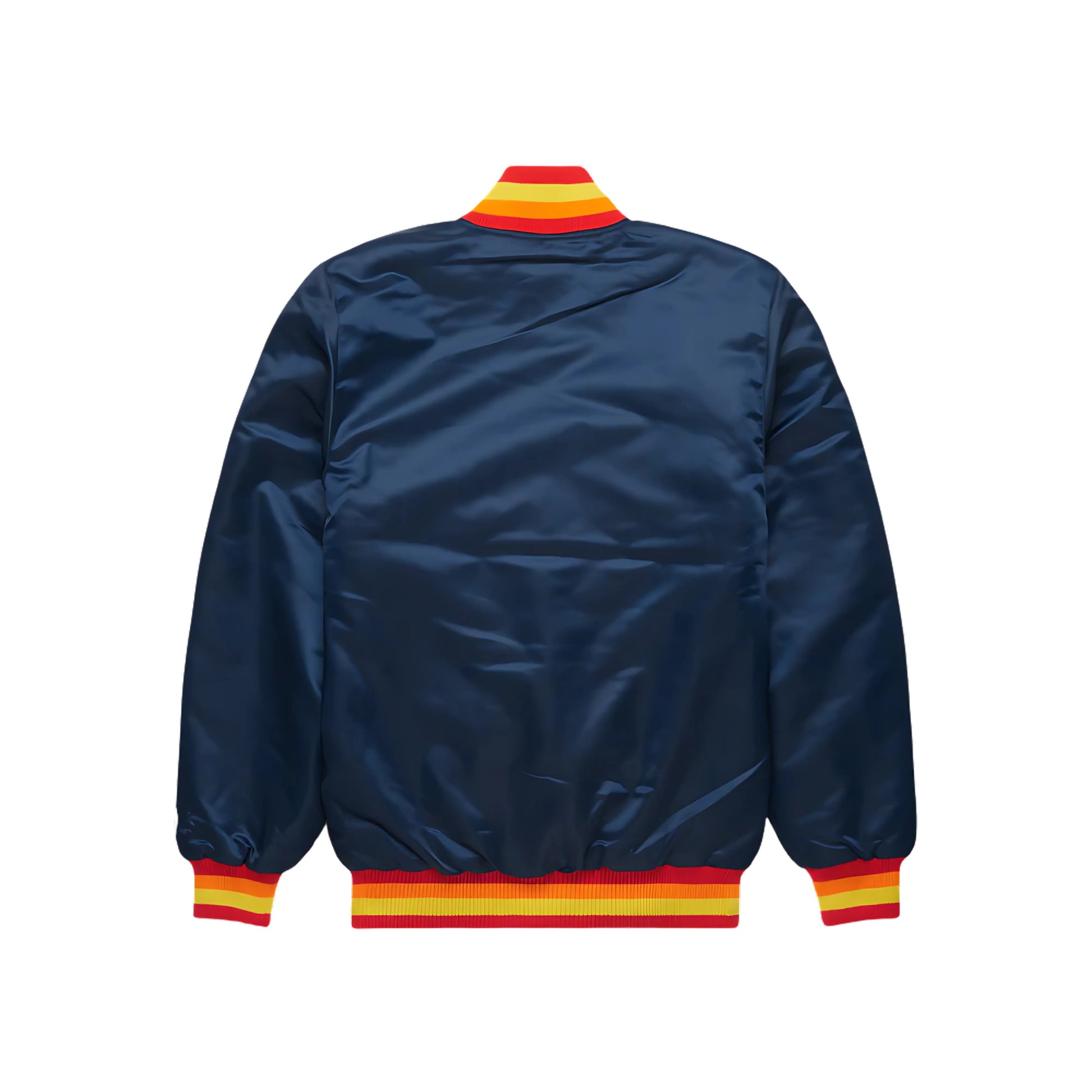 MLB Houston Astros Retro Navy Blue Satin Bomber Jacket for Men & Women