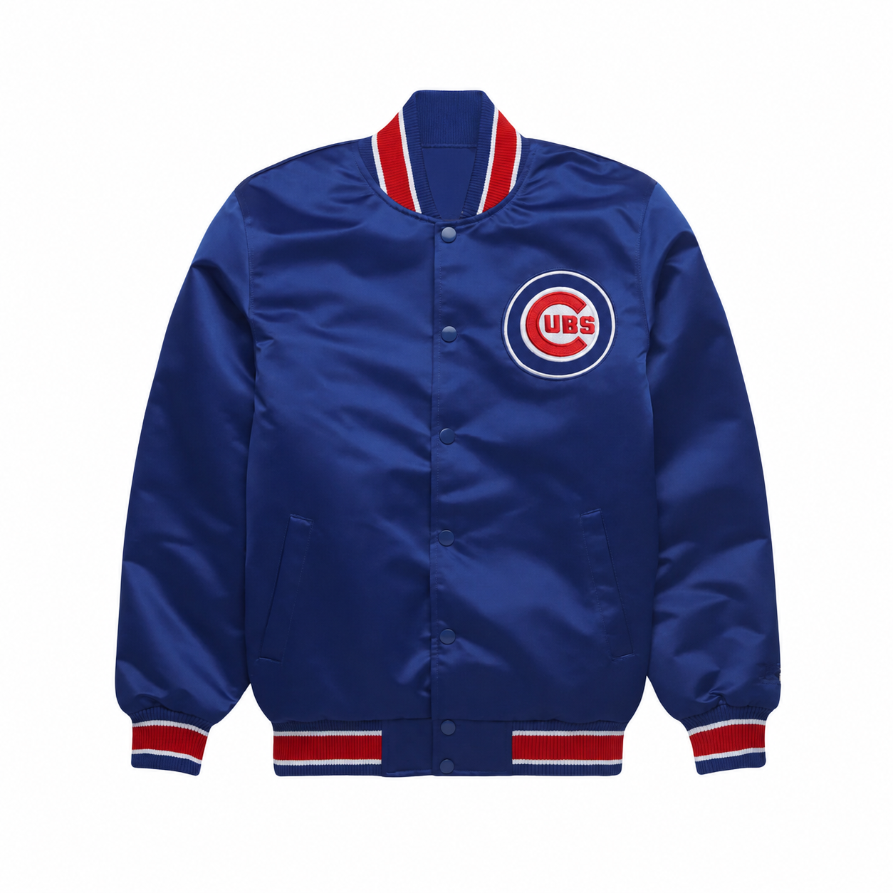 MLB Chicago Cubs Royal Blue Satin Bomber Jacket for Men & Women