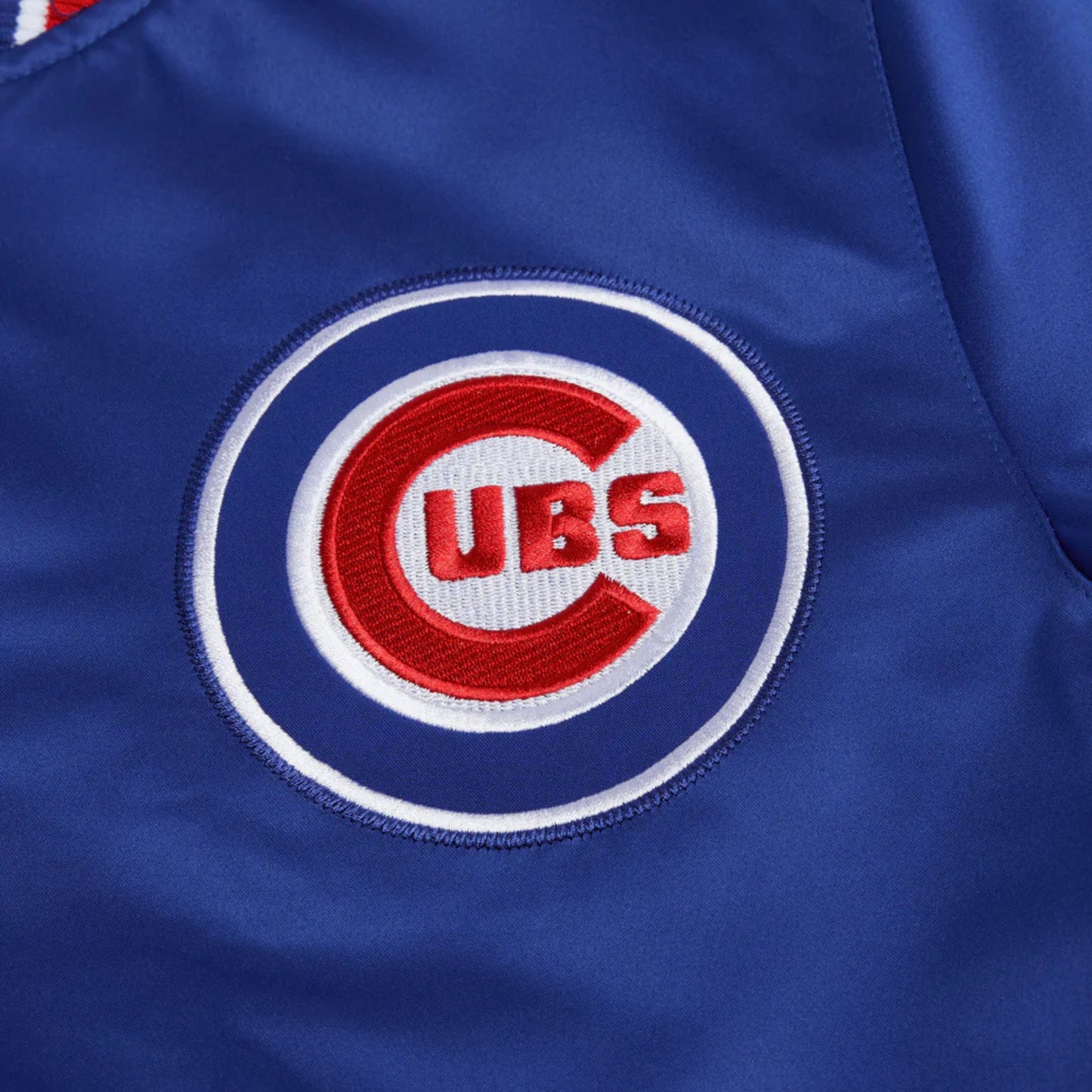 MLB Chicago Cubs Royal Blue Satin Bomber Jacket for Men & Women