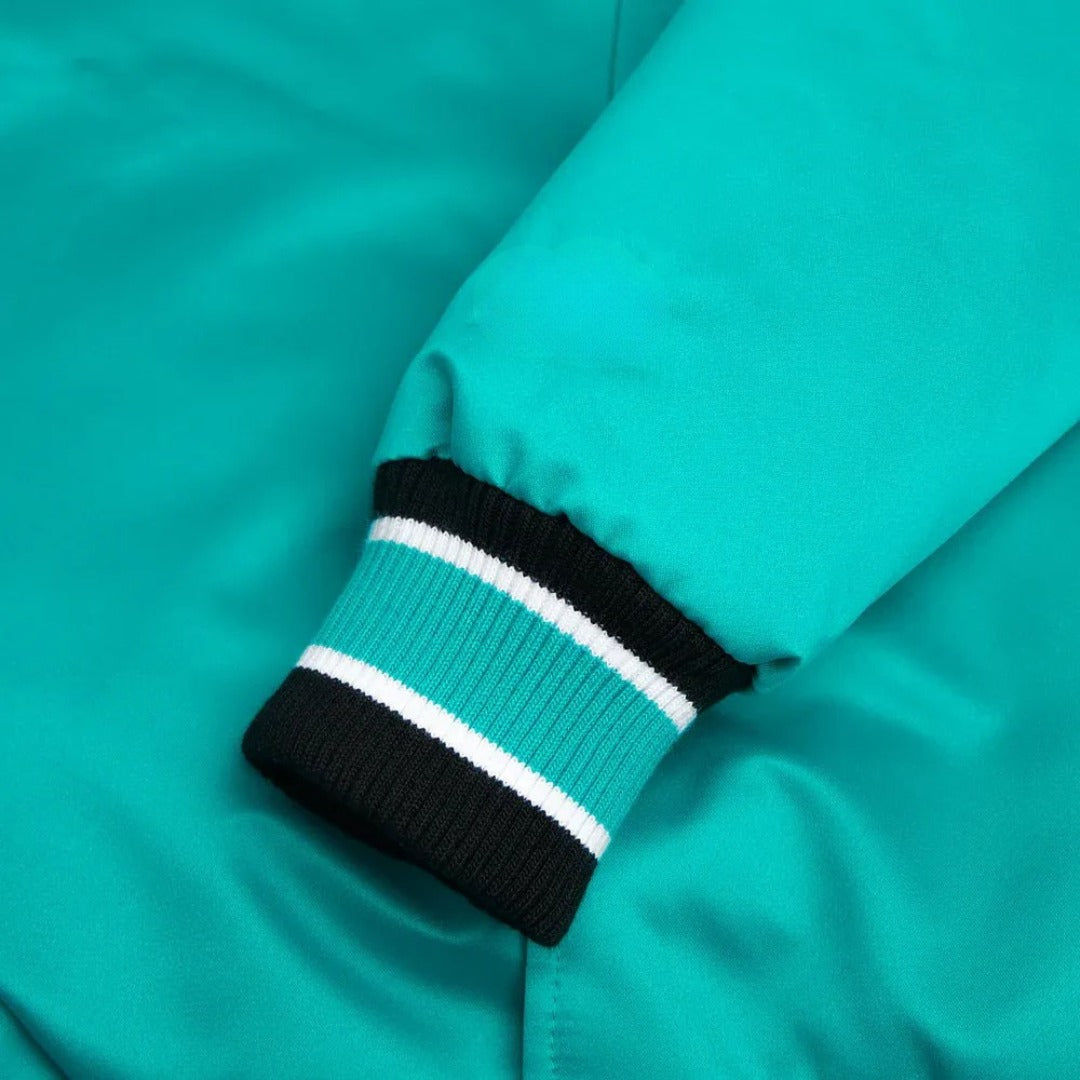 MLB Vintage Florida Marlins Teal Satin Bomber Jacket for Men & Women