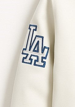 MLB Los Angeles Dodgers White Satin Bomber Jacket for Men & Women