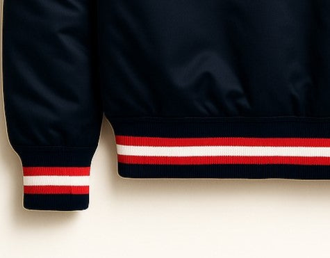 MLB Boston Red Sox Navy Blue Satin Bomber Jacket for Men & Women
