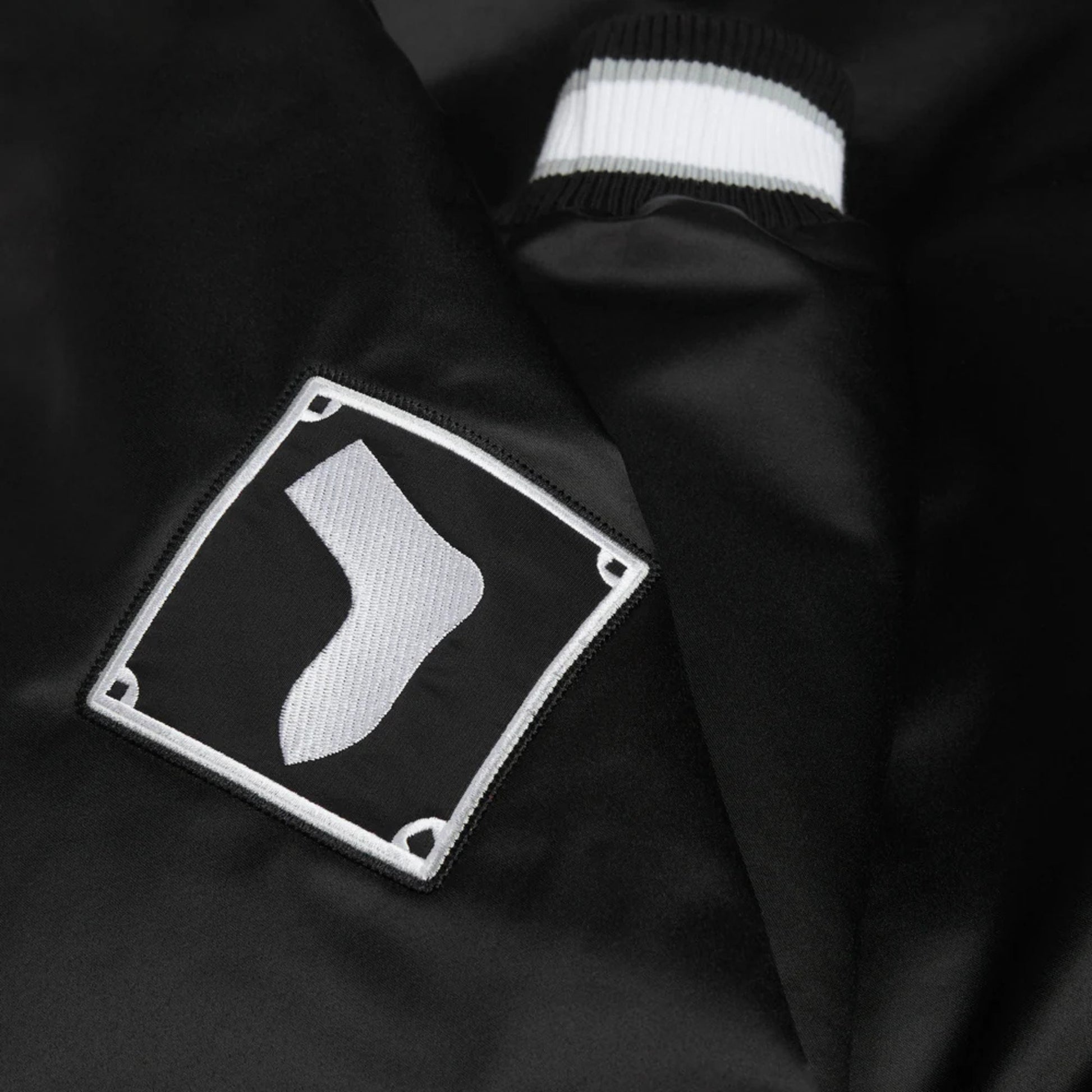 MLB Chicago White Sox Black Satin Bomber Jacket for Men & Women