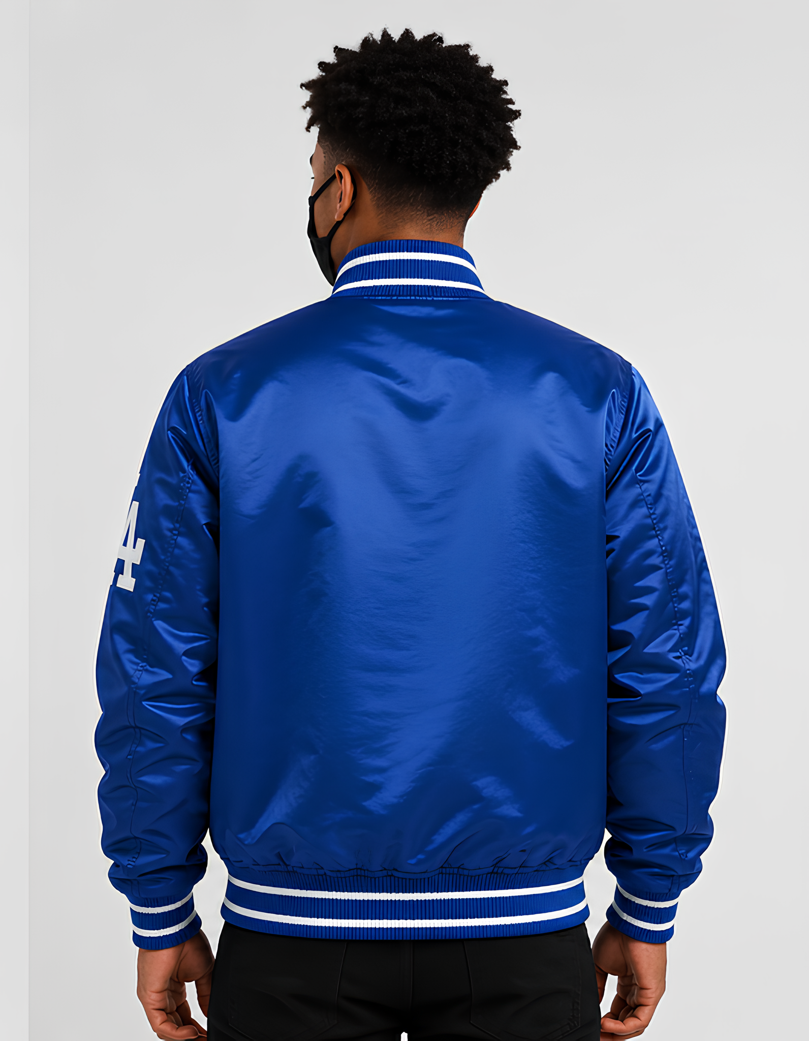 MLB Los Angeles Dodgers Royal Blue Satin Bomber Jacket for Men & Women
