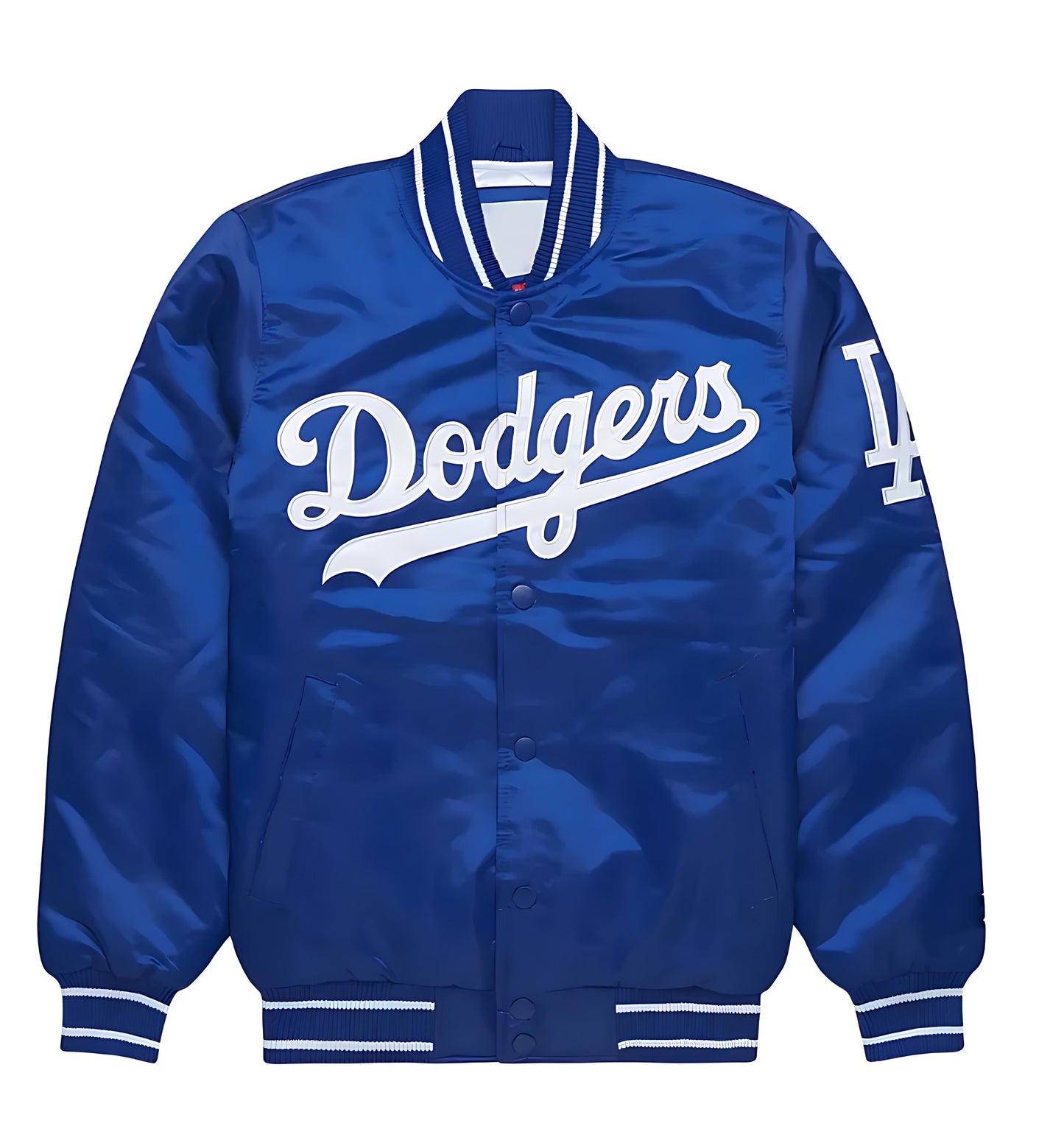MLB Los Angeles Dodgers Royal Blue Satin Bomber Jacket for Men & Women