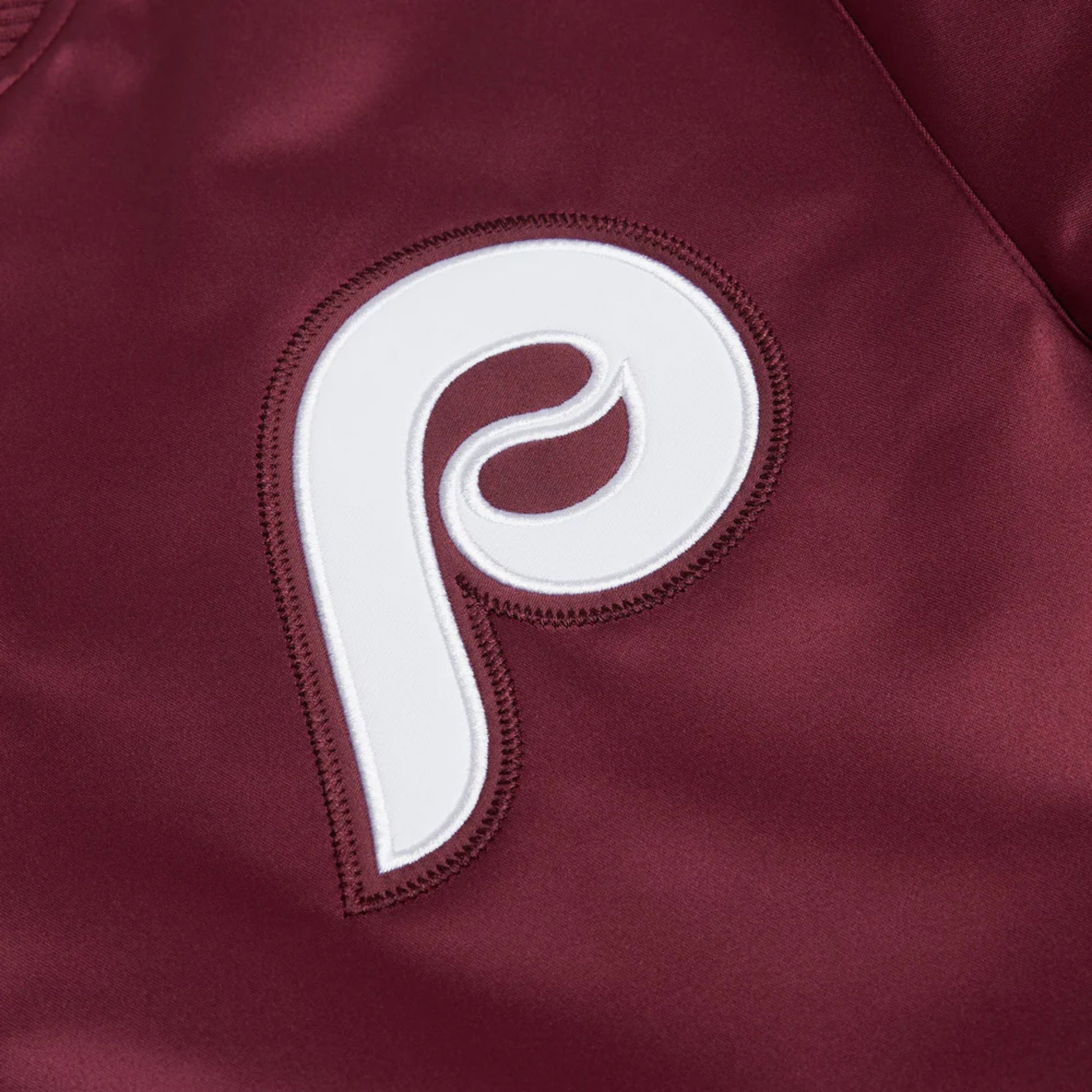 MLB Philadelphia Phillies Maroon Satin Bomber Jacket for Men & Women