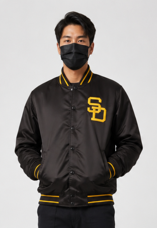 MLB San Diego Padres Brown Satin Bomber Jacket for Men & Women