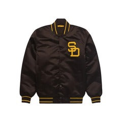 MLB San Diego Padres Brown Satin Bomber Jacket for Men & Women