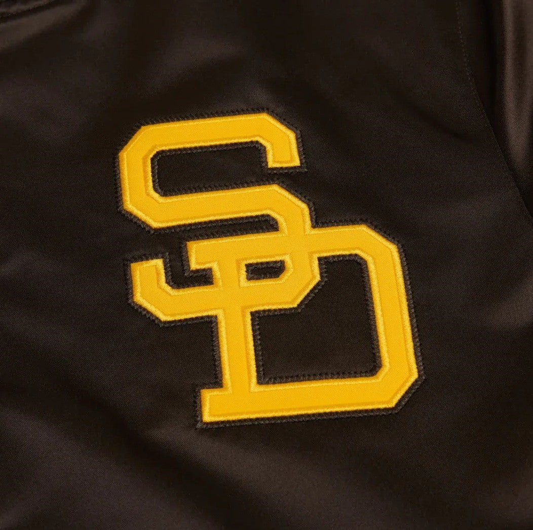 MLB San Diego Padres Brown Satin Bomber Jacket for Men & Women