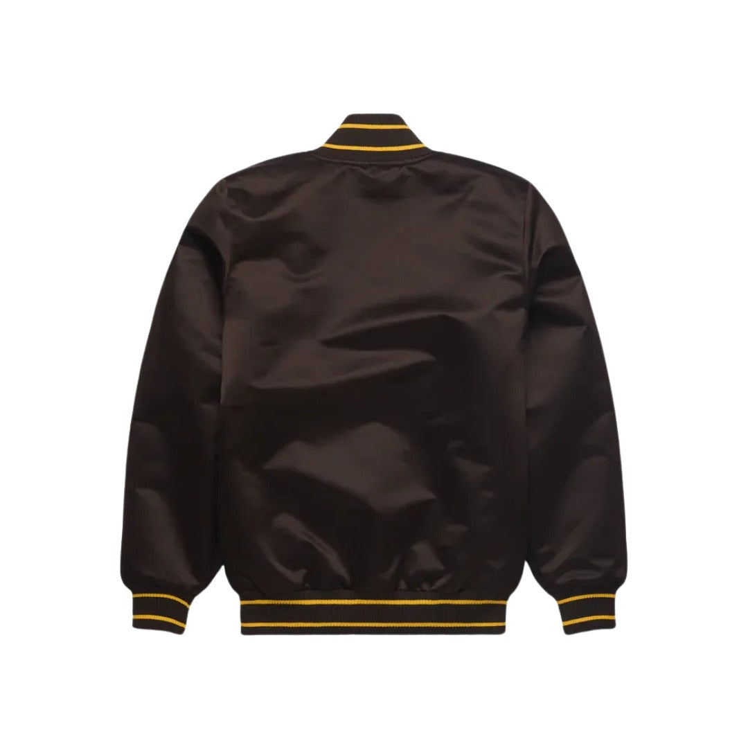 MLB San Diego Padres Brown Satin Bomber Jacket for Men & Women