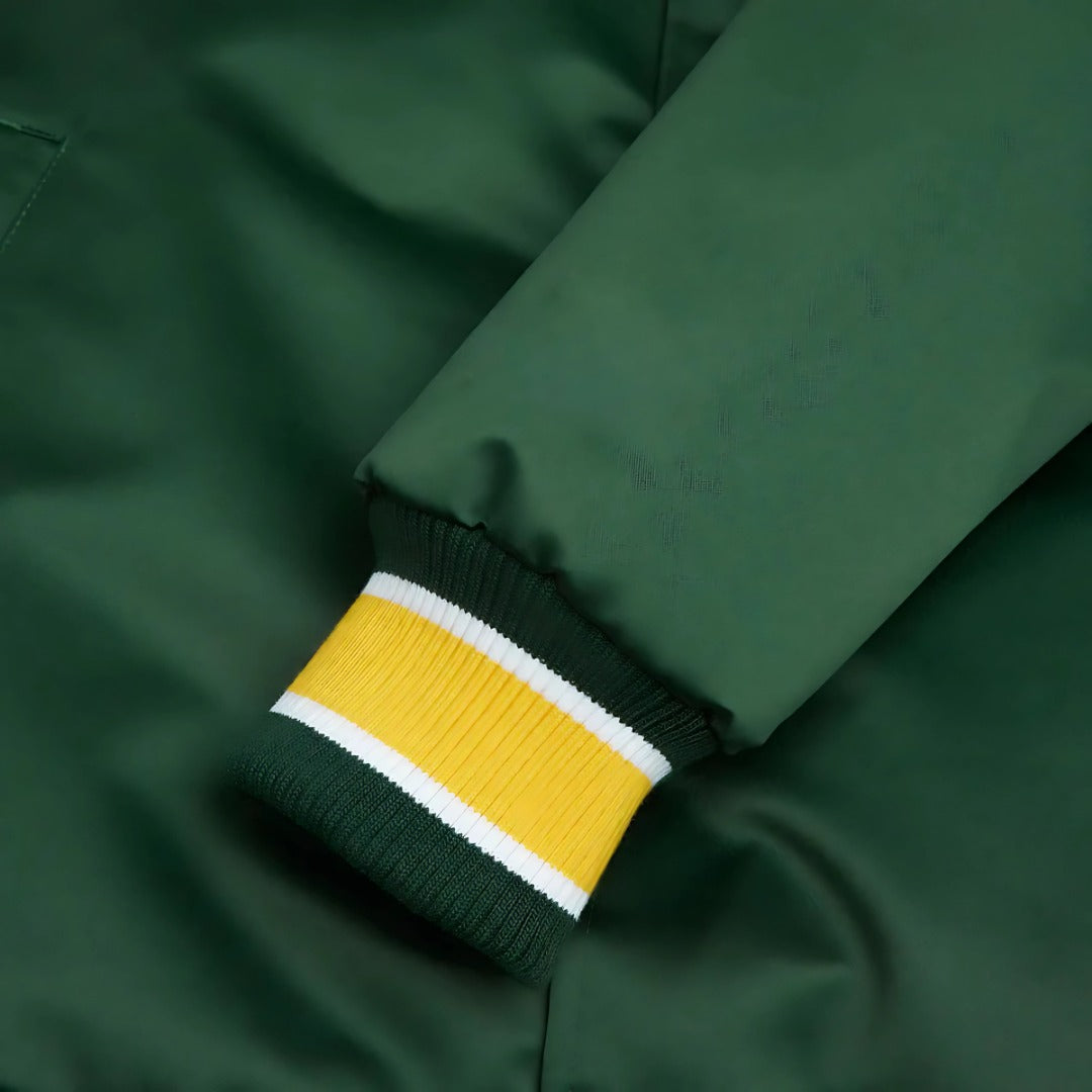 MLB Oakland Athletics Green Satin Bomber Jacket for Men & Women