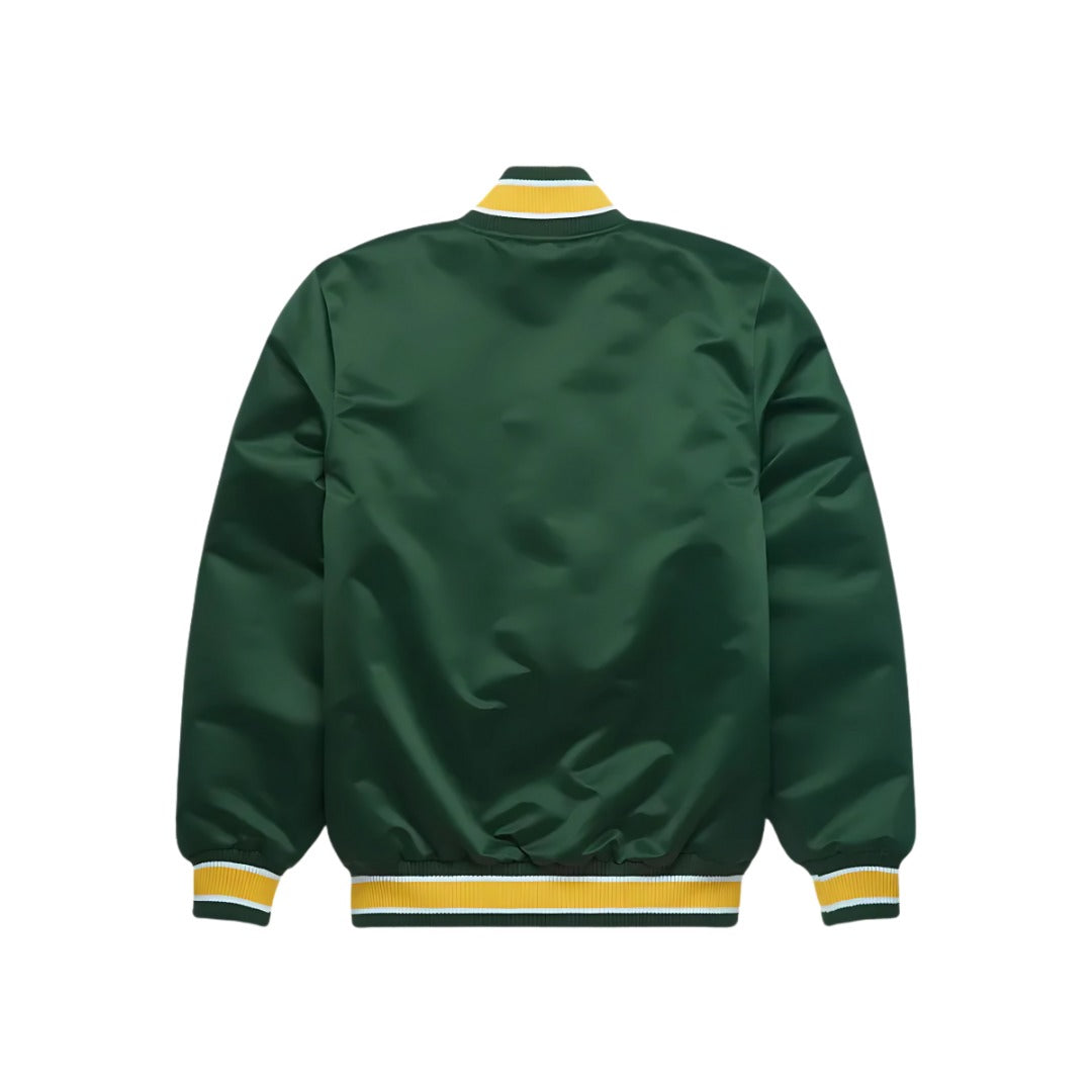 MLB Oakland Athletics Green Satin Bomber Jacket for Men & Women