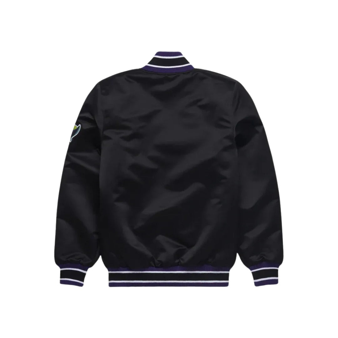 MLB Tampa Bay Devil Rays Vintage Black Satin Bomber Jacket for Men & Women