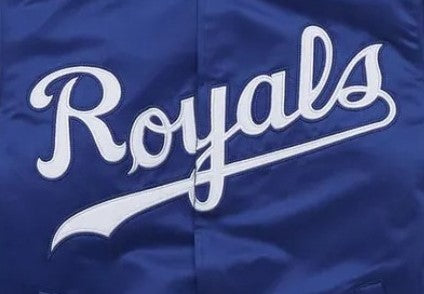 MLB Kansas City Royals Royal Blue Satin Bomber Jacket for Men & Women