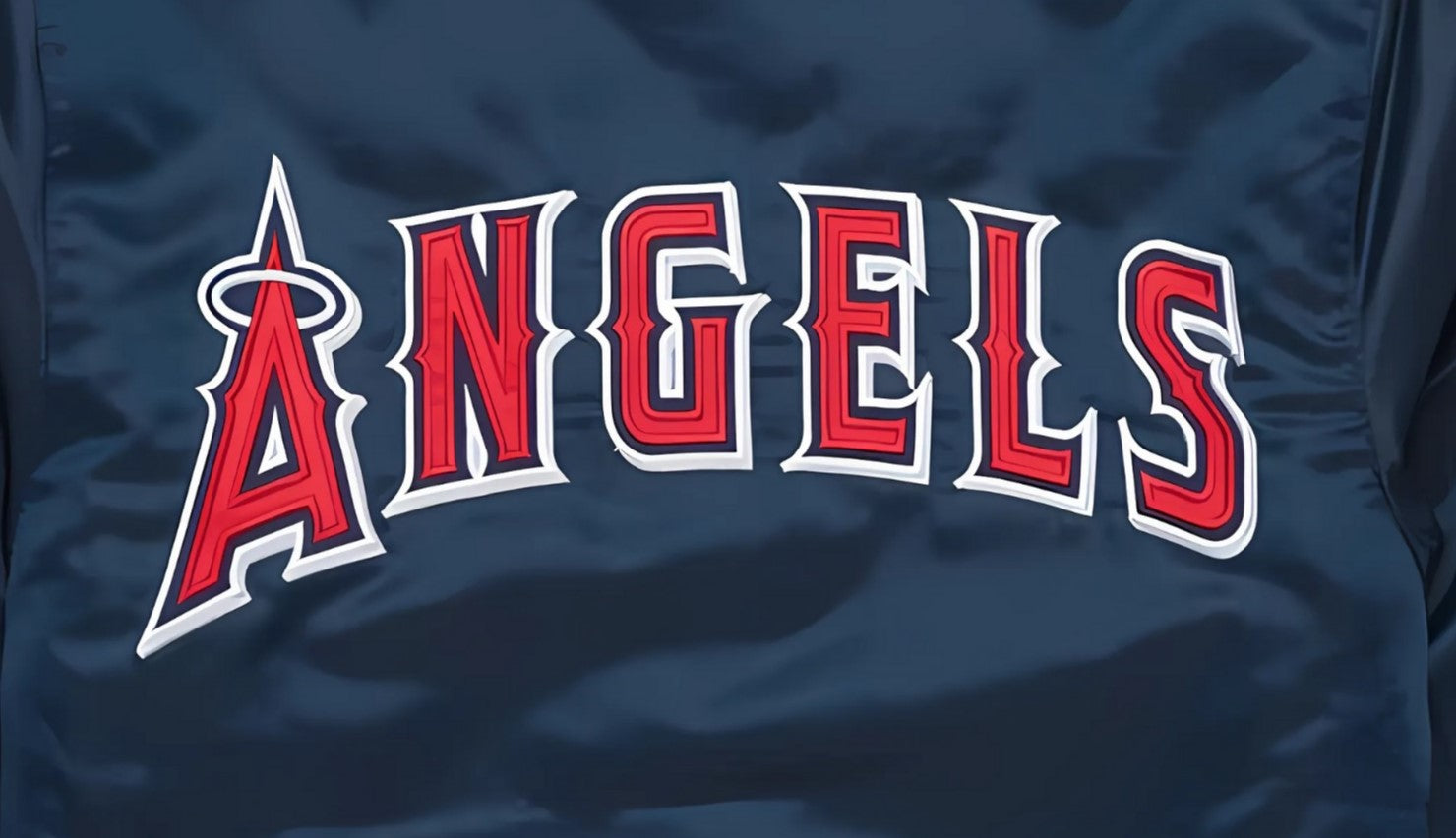 MLB Los Angeles Angels Navy Blue Satin Bomber Jacket for Men & Women