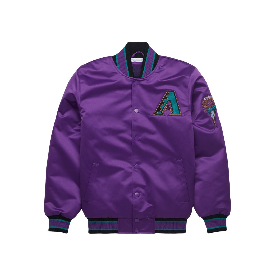 MLB Arizona Diamondbacks Purple Satin Bomber Jacket for Men & Women