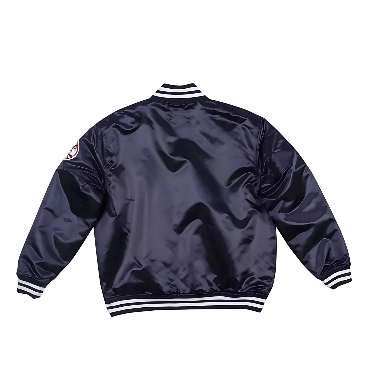 MLB New York Yankees Navy Blue Satin Bomber Jacket for Men & Women