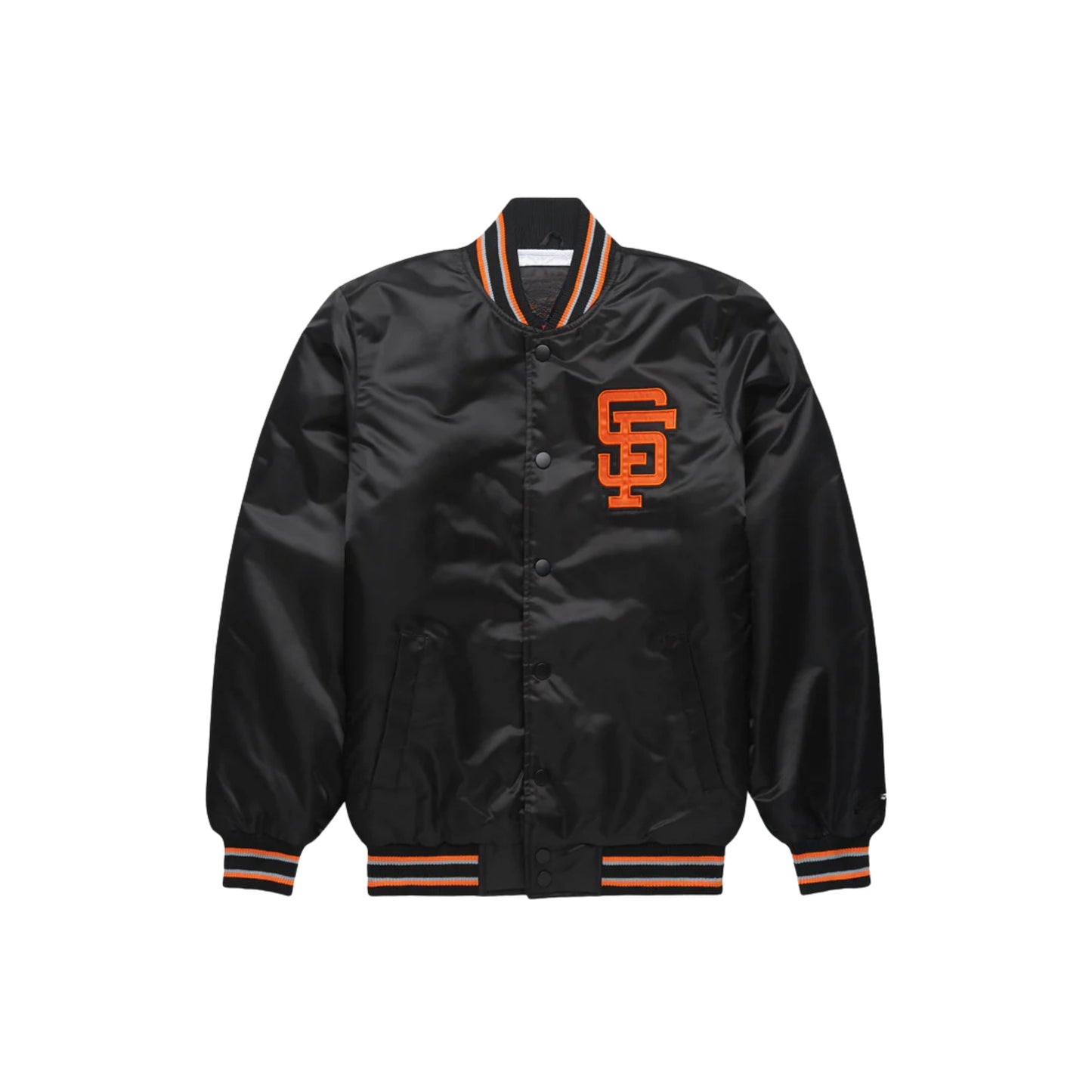 MLB San Francisco Giants Black Satin Bomber Jacket for Men & Women