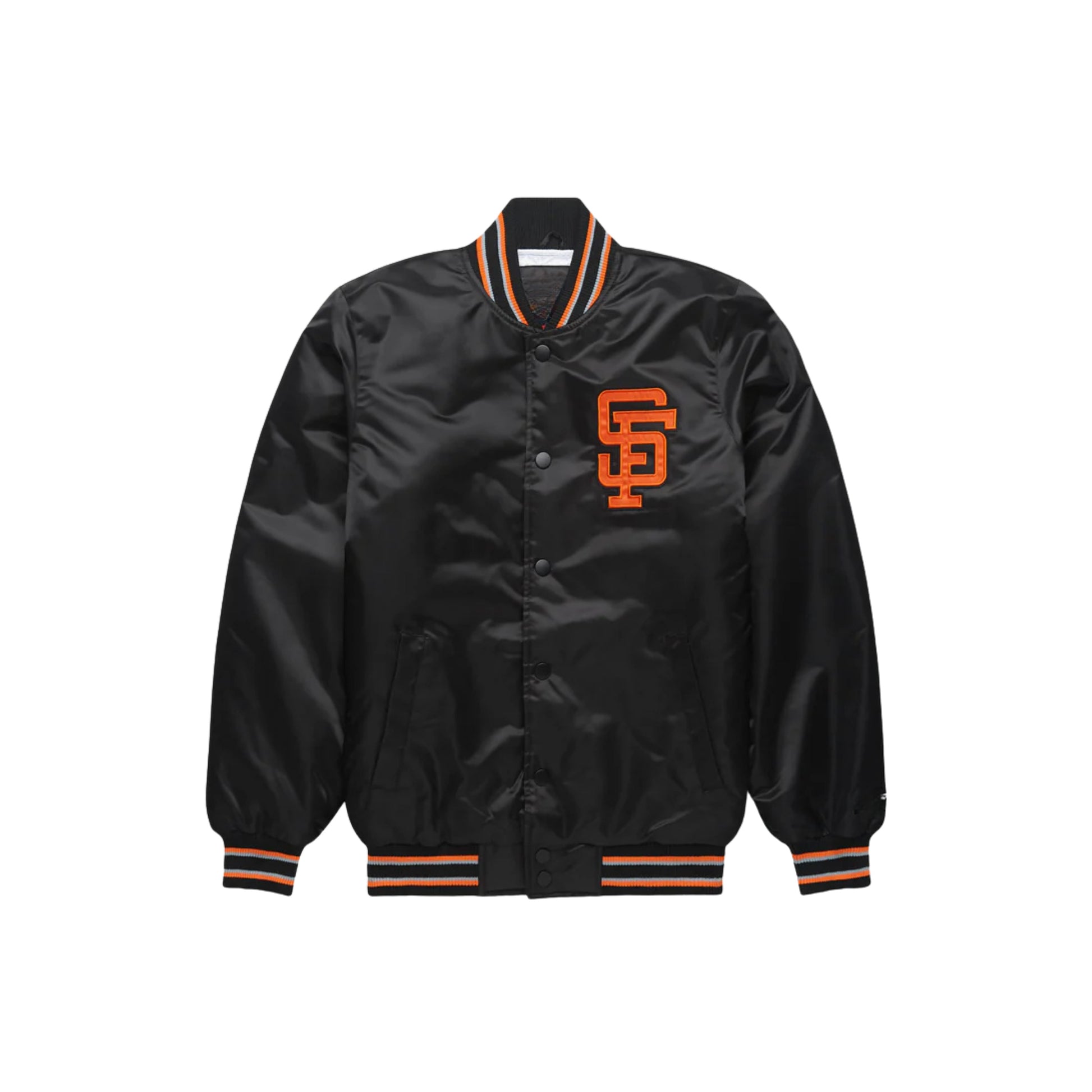 MLB San Francisco Giants Black Satin Bomber Jacket for Men & Women
