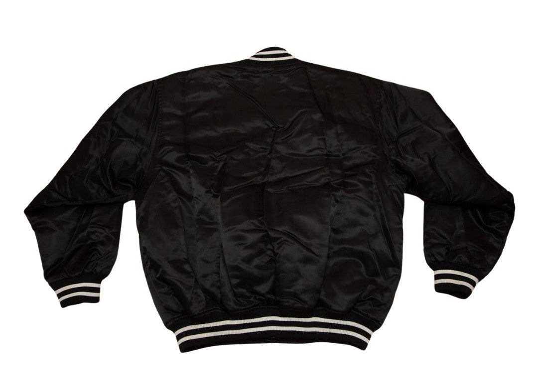 MLB Vintage Los Angeles Dodgers Black Satin Bomber Jacket for Men & Women