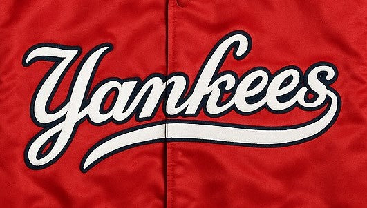 MLB Vintage New York Yankees Red Satin Bomber Jacket for Men & Women