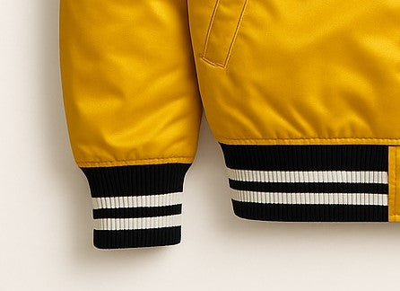 MLB New York Yankees Yellow Satin Bomber Jacket for Men & Women