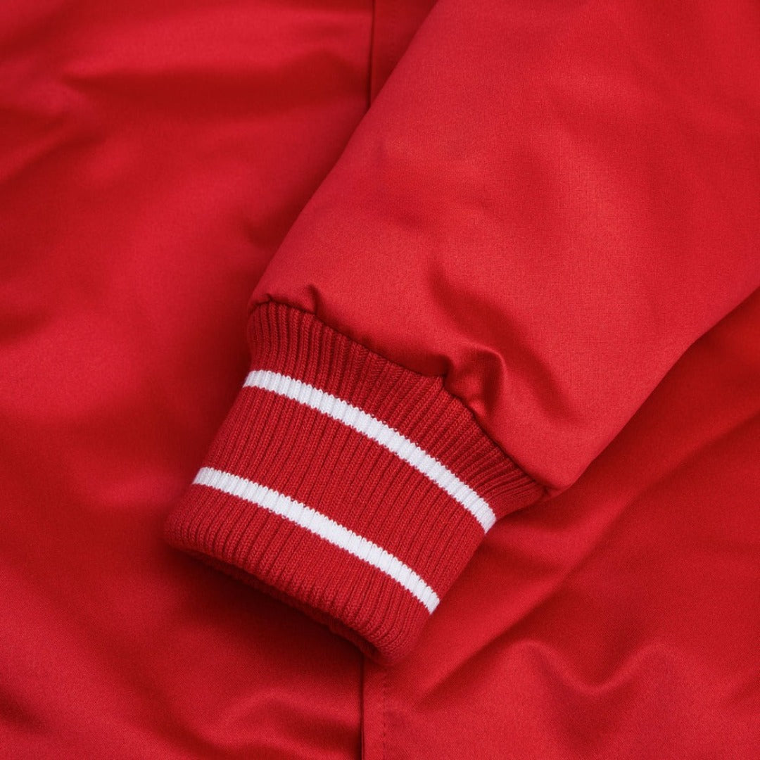 MLB Cincinnati Red Satin Bomber Jacket for Men & Women