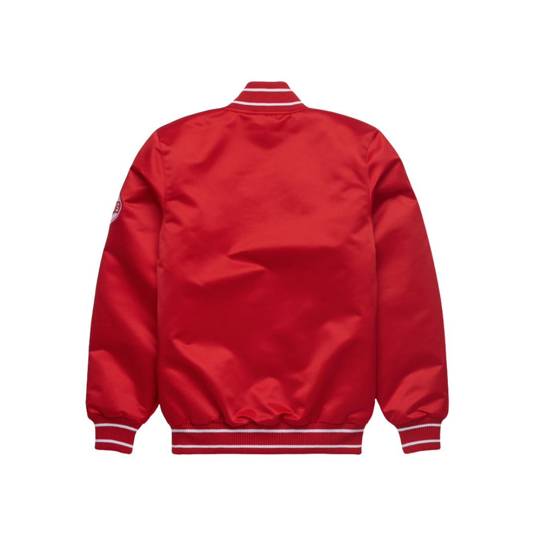 MLB Cincinnati Red Satin Bomber Jacket for Men & Women