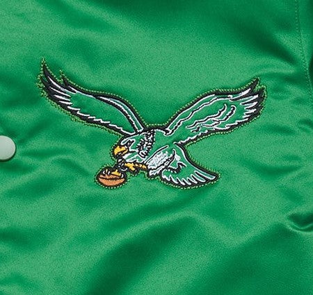 Philadelphia Eagles Embroidered eagle logo on a green background