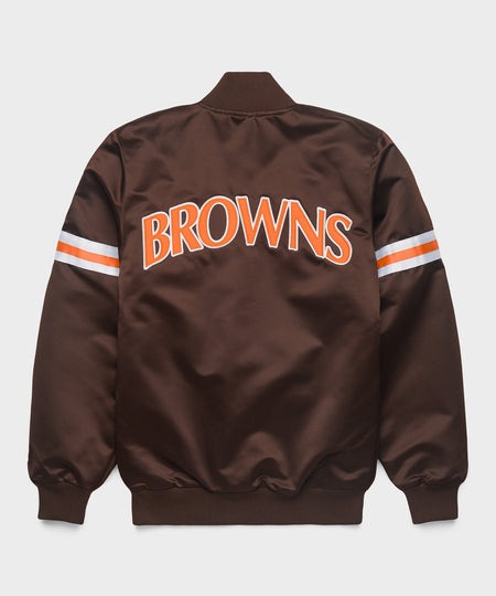 Cleveland Browns Brown jacket with 'BROWNS' text on a white background