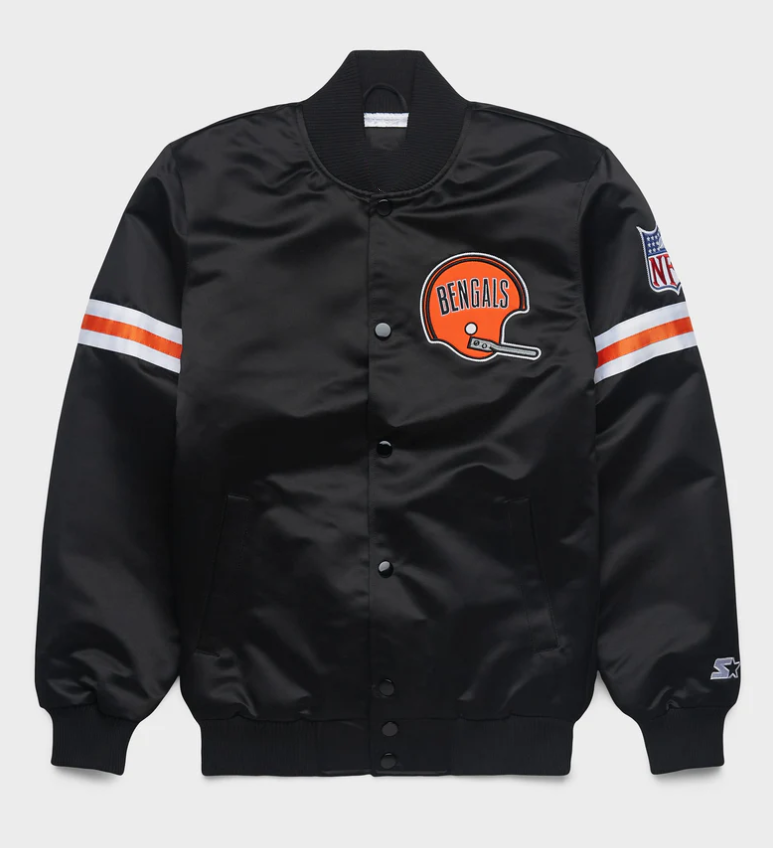 Cincinnati Bengals Black jacket with Bengals logo on a white background