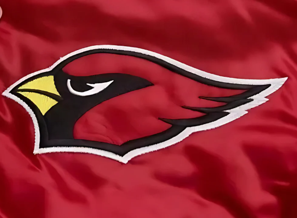 Arizona Cardinals logo on a red background