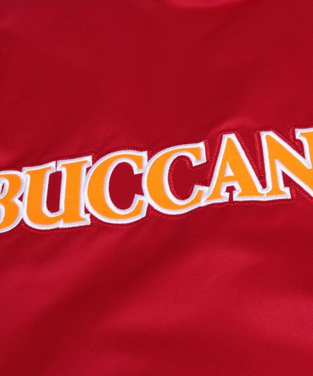 NFL Tampa Bay Buccaneers Red Satin Bomber Jacket for Men & Women