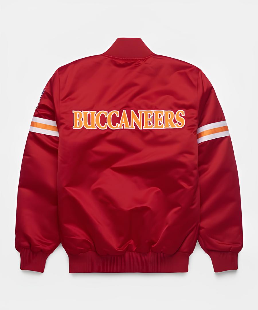 NFL Tampa Bay Buccaneers Red Satin Bomber Jacket for Men & Women