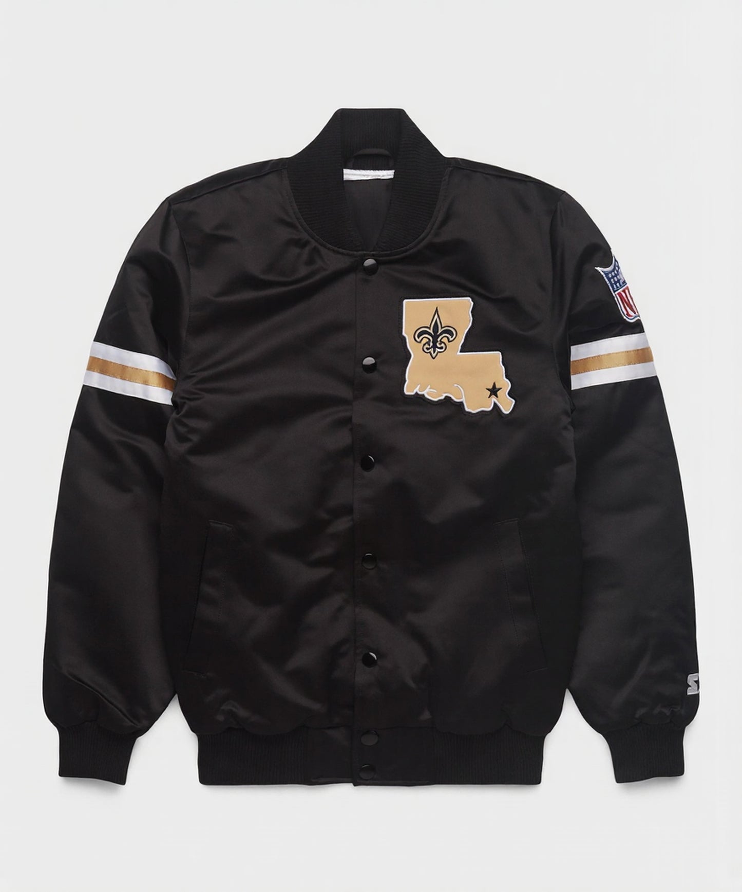 New Orleans Saints Black jacket with a logo on a white background