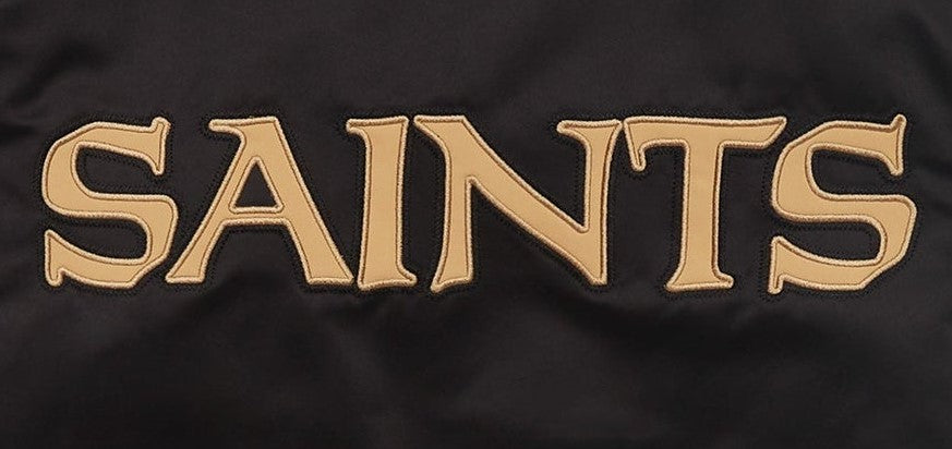 New Orleans Saints Embroidered 'SAINTS' text on a black background