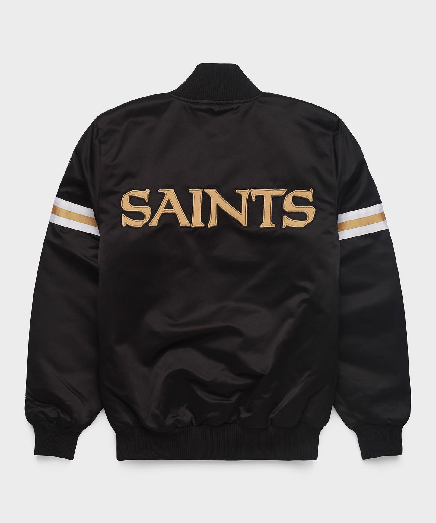 New Orleans Saints Black jacket with 'SAINTS' text on a white background