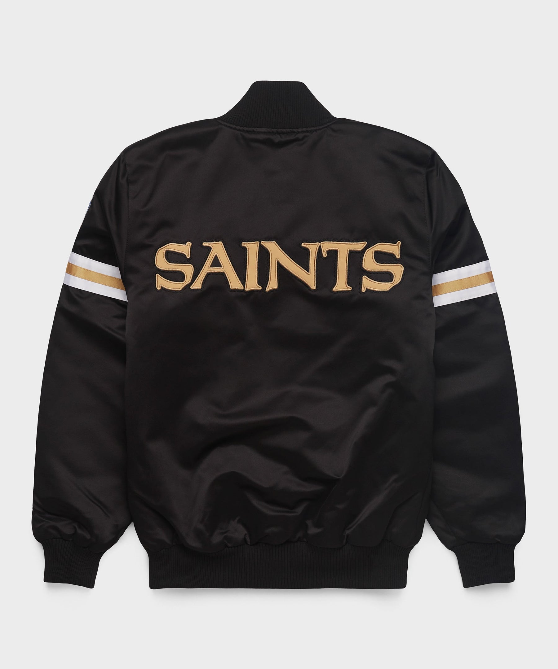 New Orleans Saints Black jacket with 'SAINTS' text on a white background